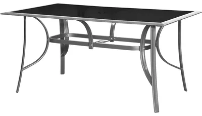 Produktbild von Gartentisch Balkontisch Esstisch 150 - 90 cm Silber/Schwarz Jamaica ib style®
