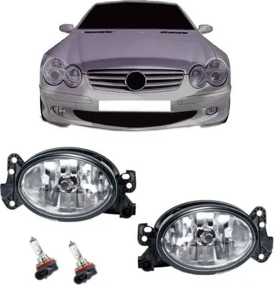 Produktbild von 2 Nebelscheinwerfer Set Klarglas paßt für Mercedes W204 W164 W463 W209 W219 W169 W211