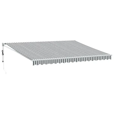 Produktbild von Markise Einziehbar Anthrazit und Weiß 4,5x3 m Stoff & Aluminium