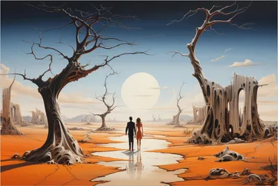 Produktbild von Wallario Poster - Wüstenwanderer, Kunstdruck Größe: 61 x 91,50 cm