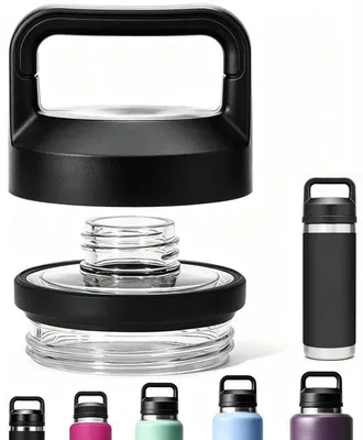 Produktbild von Ersatzdeckel mit Trinköffnung für Flaschen – Schraubdeckel, schwarz