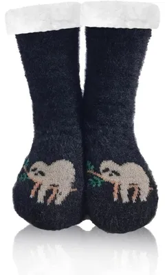 Immagine prodotto di Calzini-pantofole da donna, caldi, antiscivolo, taglia unica, colore nero