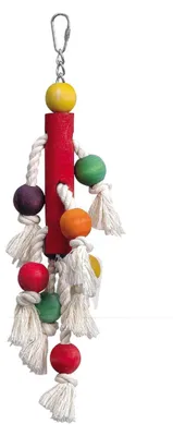 Produktbild von Ollesch Vogelspielzeug 37,5 cm Holz mit Seilen und Kugeln bunt