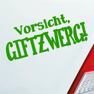 Produktbild von Auto Aufkleber Vorsicht Giftzwerg Zwerg Gift JDM 15x6 cm Hellgrün Sticker Heckscheibenaufkleber