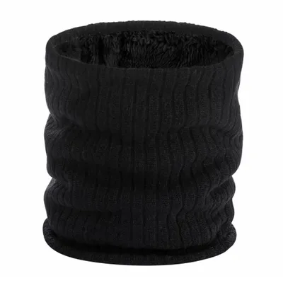 Produktbild von Fleece Schlauchschal Uni – Winddicht & Warm für Sport, Fahrrad & Motorrad-Schwarz