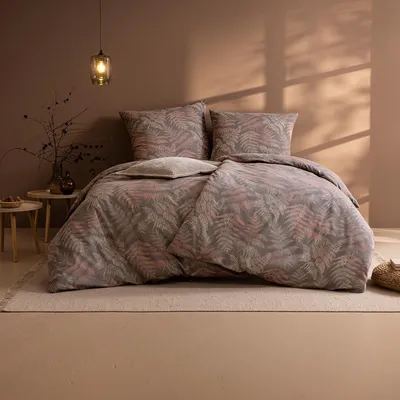 Produktbild von Estella Feinflanell Bettwäsche Tesero kiesel 155x220 cm + 80x80 cm