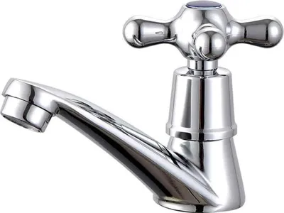 Produktbild von Einzelner Kaltwasserhahn, verchromter einzelner Kaltwasserhahn, Waschbeckenhahn, für Badezimmer, Toilette, Waschbecken, Küche