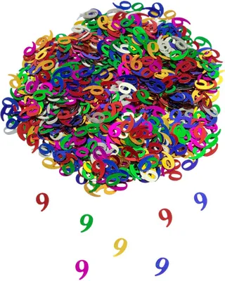 Produktbild von Oblique Unique Konfetti Zahl 9 Geburtstag Jubiläum +800 Stk. Streudeko Tisch Deko - bunt