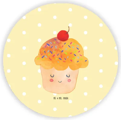 Produktbild von Mr. & Mrs. Panda Kühlschrankmagnet Cupcake - Gelb Pastell - Geschenk, Cupcakes, pinnwand magnet, Lustige Sprüche, Muffin, Koch, Küche Deko, Motivation, für magnettafel