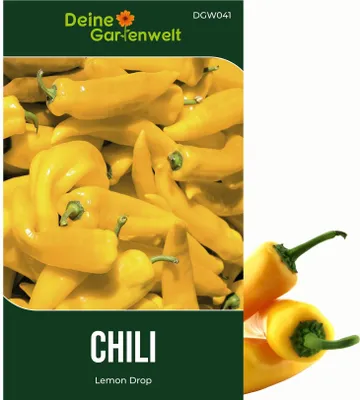 Produktbild von Chili Lemon Drop - Capsicum baccatum - Chilisamen - scharfe Sorte - Gemüsesamen - Saatgut für 6 Pflanzen