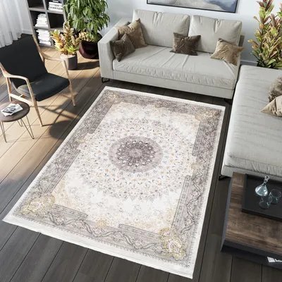 Produktbild von Koberec s třásněmi obývací pokoj ložnice krátký vlas moderní design ÖKOTEX krémová béžová 80 x 150 cm