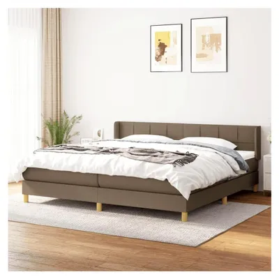Produktbild von Boxspringbett mit Matratze Taupe 200x200 cm Stoff Polsterbett
