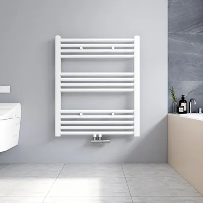 Produktbild von Heilmetz Badheizkörper Weiß Handtuchtrockner 70 x 50 cm Mittelanschluss Heizung Handtuchwärmer für Bad Zimmer 3.6㎡ Ohne heizstab