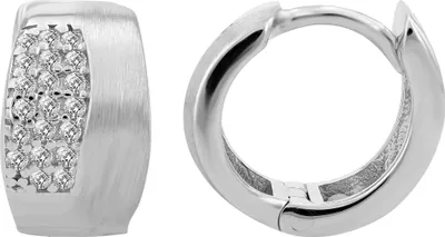 Produktbild von 925/- Echt Silber Klapp-Creolen "Papoila", matt/glänzend, rhodiniert