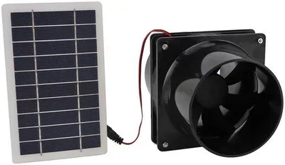 Produktbild von Solarventilator 10W 12V - Einfache Installation - Runde Rohr - Geeignet für Haustiere und Hühnerställe - 340 g