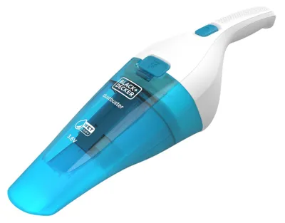 Productafbeelding van Black & Decker WDC115WA, geschikt voor zowel droog als nat gebruik, 540 liter per minuut, zonder stofzak, blauw, wit, 0,385 liter, werkt op batterijen