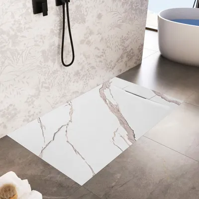 Produktbild von Rea Duschtasse Bazalt Carrara 80X100 White