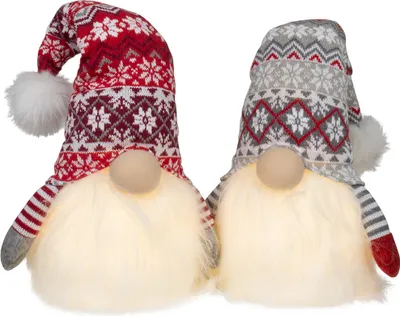 Produktbild von Wichtel mit LED 35cm (60cm), 2er Set Dekofigur Weihnachten