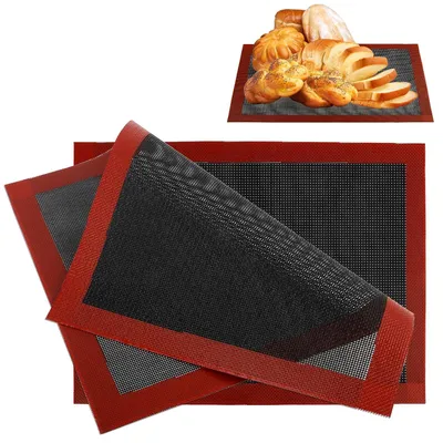 Imagen del producto de TRANKIELO® - 2 láminas de silicona para hornear, 40x30 cm - reutilizables, con revestimiento antiadherente, aptas para lavavajillas