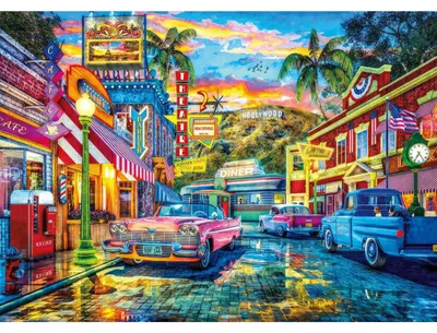 Produktbild von Puzzle Puzzlespiel Hollywood - 1000 Teile - 70 x 50 cm - Recycelbarer Karton - Ab 8 Jahren