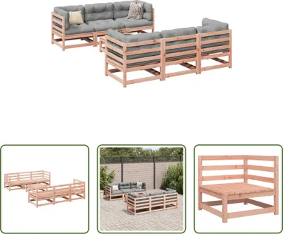 Produktbild von The Living Store 7-tlg. Garten-Sofagarnitur Massivholz Douglasie