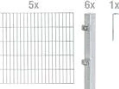 Immagine prodotto di Alberts 654801 Staccionata doppia come set di recinzione completo di 12 pezzi, zincato a caldo, altezza 200 cm, lunghezza 10 m