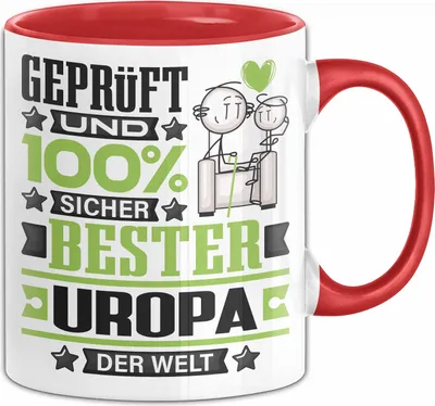 Produktbild von Uropa Geschenk Lustiger Spruch für Uropa Geschenkidee Bester Uropa Der Welt (Rot)
