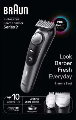 Produktbild von Braun BeardTrimmer BT9420 - Waschbar - Akku - Schwarz - Grau