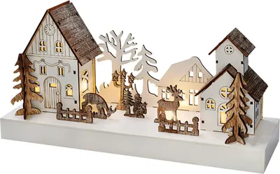 Obrázek produktu pro Dekorace vánoční vesnice SOLIGHT 1V256 (34x17x8cm; 2xAA)