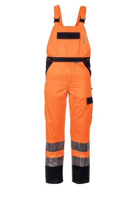 Produktbild von Planam Warnschutz Latzhose zweifarbig Gr. 46 orange/marine