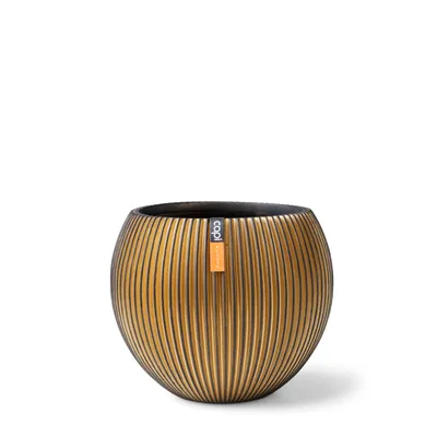 Produktbild von Capi Europe Gefäß kugel Groove Black & Gold - 22x18 - Gold