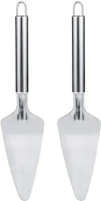 Obrázek produktu pro Multifunkční nerezová trojúhelníková prkénka na krájení pizzy, vhodná na dorty, koláče, chléb nebo pečivo, kuchyňské doplňky, na delikatesy.