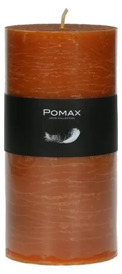 Zdjęcie produktu dla Świeca Pomax, wykonana z wosku parafinowego, w kolorze rdzy, o średnicy 7 cm i wysokości 14 cm