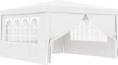 Produktbild von Profi-Partyzelt mit Seitenwänden 4×4 m Weiß 90 g/m²