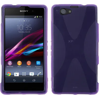 Produktbild von PhoneNatic Case kompatibel mit Sony Xperia Z1 Compact - lila Silikon Hülle X-Style + 2 Schutzfolien