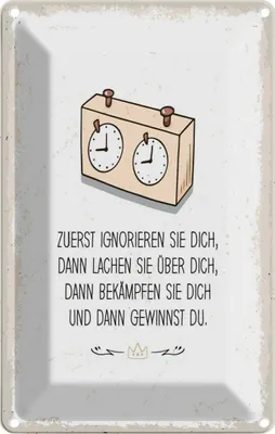 Image de vianmo Plaque en tôle 30x20 cm Zuerst ignorieren dich du gewinnst