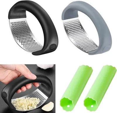 Immagine prodotto di Schiaccia-aglio - Acciaio inossidabile - Nero + grigio - Accessori da cucina
