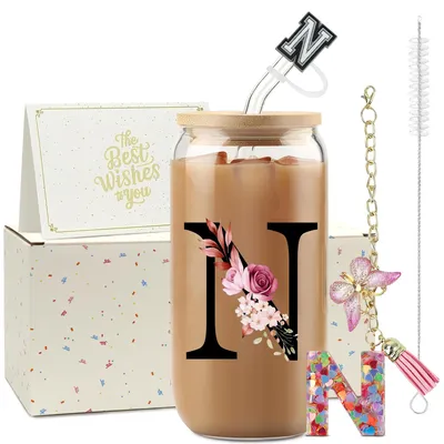 Imagen del producto de Vasos con pajita, de vidrio, de 500 ml, para la cocina