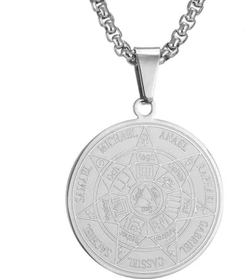 Zdjęcie produktu dla AFSTALR Naszyjnik męski 7 Archaniołów Medal Pieczęć Talizman