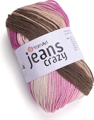 Produktbild von YarnArt Jeans Crazy 8219 mehrfarbig, 55% Baumwolle, 160m/50g