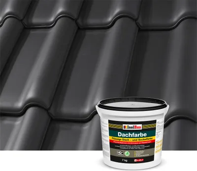 Produktbild von Isolbau Dachfarbe Schwarz 7 kg Sockelfarbe Fassadenfarbe Dachbeschichtung RAL Farbe