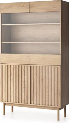 Obrázek produktu pro Vitrína Saori W2D Vitrína 106X183X37 cm Dvoudveřová skříň do obývacího pokoje Cremona dub
