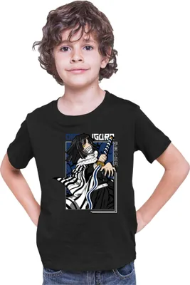 Produktbild von Kinder T-Shirt Demon Anime Slayer Kimetsu No Yaiba Tomioka Giyuu 001, 12-13 Jahr - 152 / Schwarz