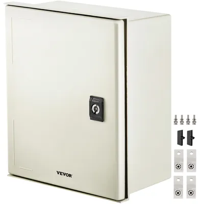 Zdjęcie produktu dla Obudowa stalowa VEVOR NEMA, 12 x 10 x 6\'\' Skrzynka rozdzielcza NEMA 4X z włókna szklanego, wodoodporna i pyłoszczelna IP66, elektryczna skrzynka przyłączeniowa do użytku zewnętrznego/wewnętrznego, z płytą montażową (30 x 25 x 14 cm)