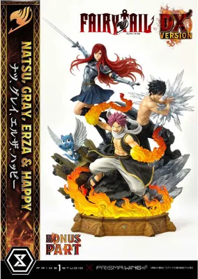 Produktbild von Fairy Tail PVC Statue 1/7 Natsu, Gray, Erza, Happy Deluxe Bonus Version 57 cm
