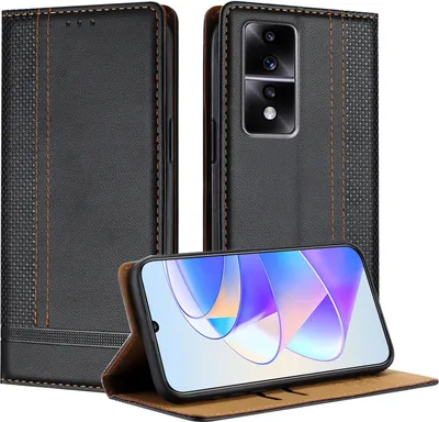 Produktbild von Handyhülle für Honor 80 GT Leder Flip Klappbare Schutzhülle mit Standfunktion Schwarz