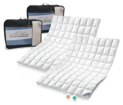 Produktbild von 2 Stück Daunenpass Sommer Daunen Bettdecke  Sommerdecke 320g 135x200