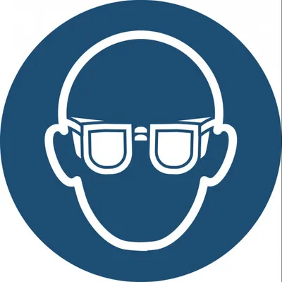 Produktbild von Aufkleber Gebotszeichen Augenschutz Sicherheitsschild ISO 7010 ASR blau 200mm