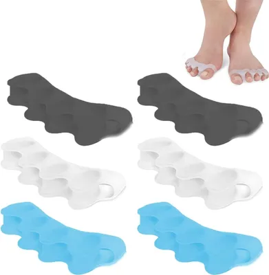 Produktbild von 3er-Pack Zehentrenner aus Silikon, Zehentrenner für alle Zehen, Fußzehenspreizer, Zehentrenner für Pediküre Hallux Valgus, Universalgröße für Männer und Frauen (3 Farben)