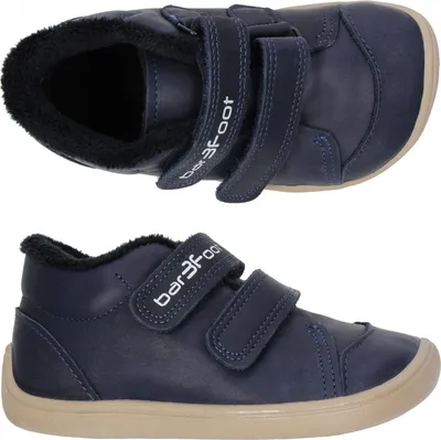 Produktbild von Kinder Winter-Lederstiefel bar3foot 2Be38T/3-LT48 dunkelblau, Klettverschluss, barfuß